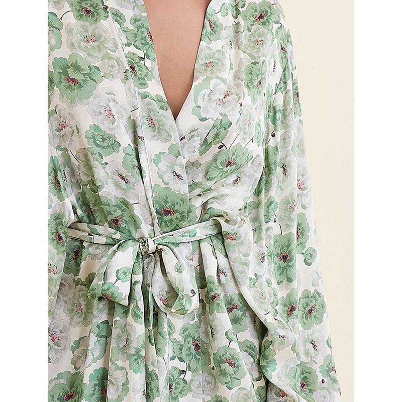 Papinelle Florence Silk Kimono Maxi Robe image number 2